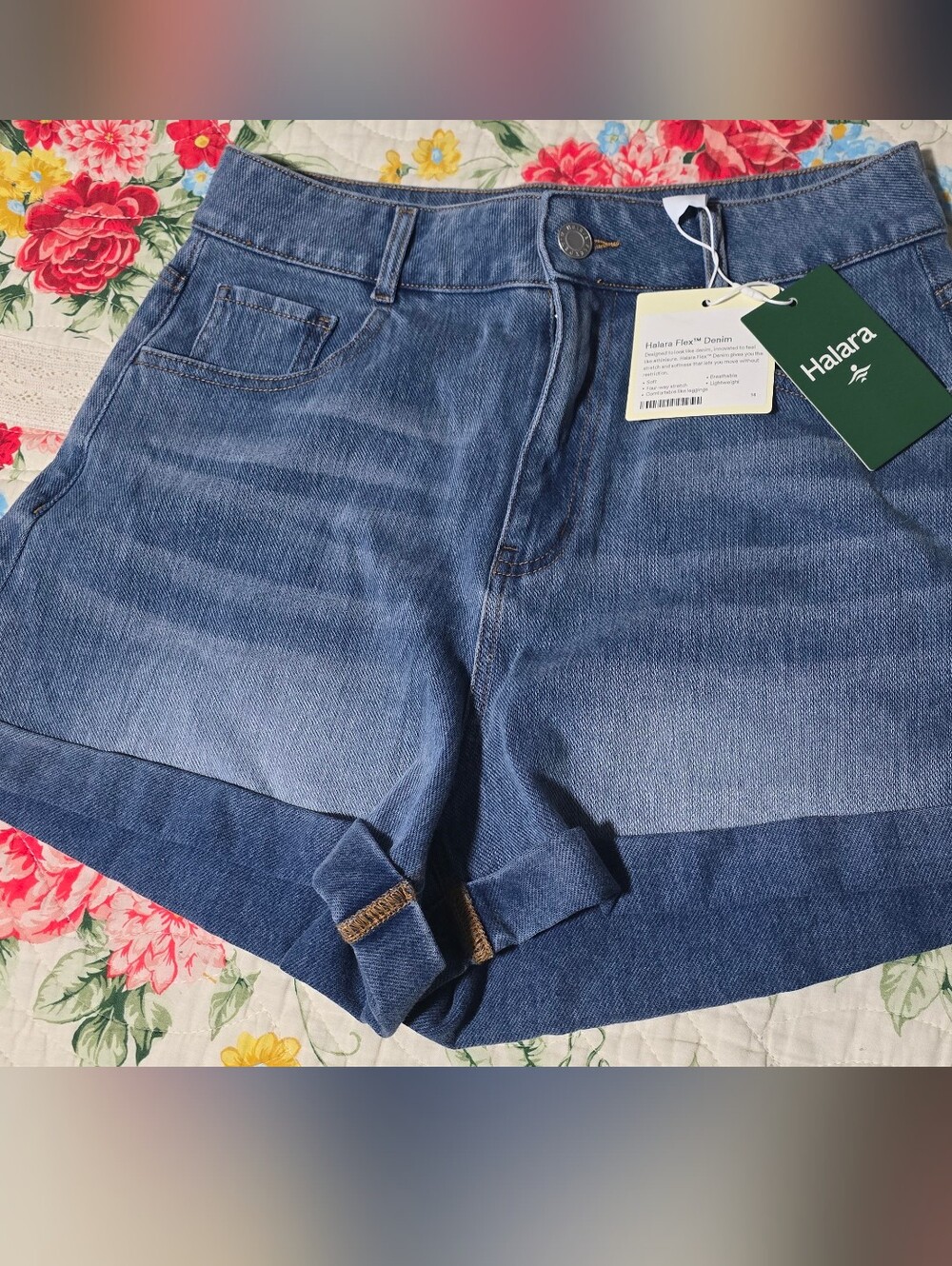 Halara Flex Denium Shorts Size Medium  New With Tags Veey Stretchy